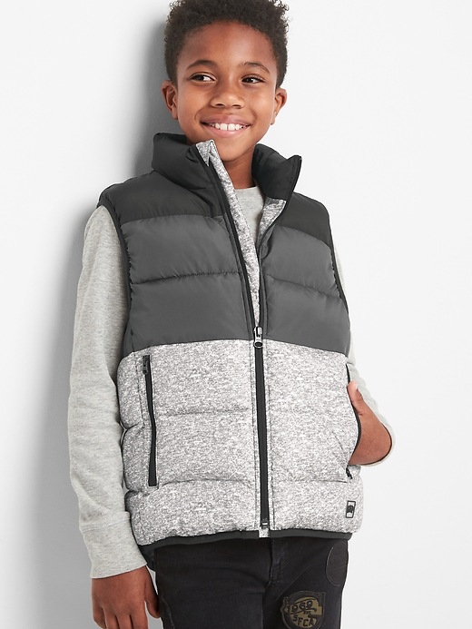 Image number 2 showing, Heather colorblock puffer vest
