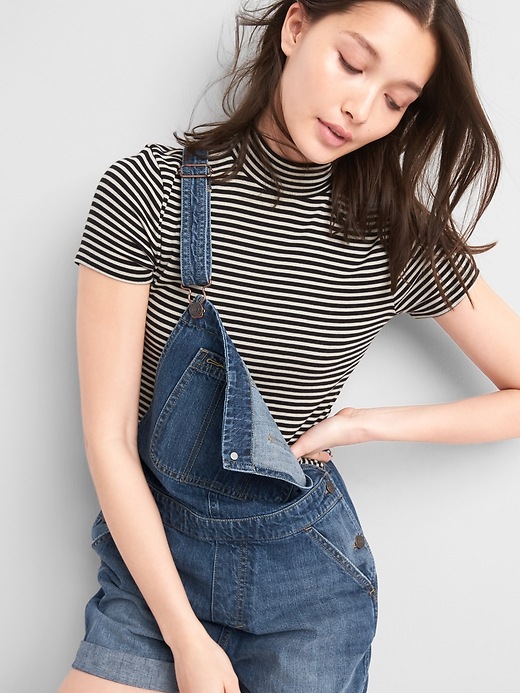 View large product image 1 of 1. Denim Short Overalls