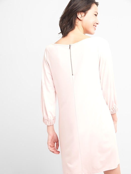 Image number 2 showing, Long Sleeve Shift Dress in Ponte