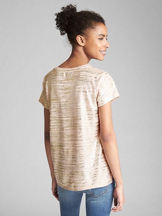 Image number 2 showing, Stripe Linen Scoop Neck T-Shirt