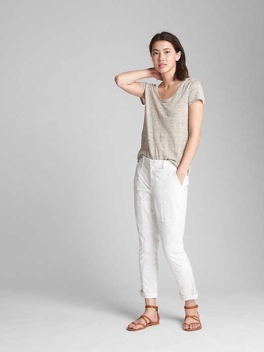 Image number 3 showing, Girlfriend Chinos with Eyelet Patch Detail