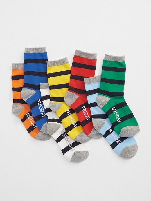 View large product image 1 of 1. Kids Stripe Days-Of-The-Week Socks (7-Pack)