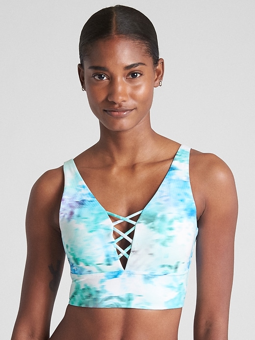 Image number 7 showing, Low Support Lattice-Front Sports Bra