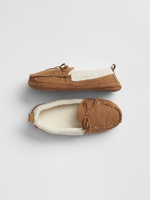 View large product image 1 of 1. Kids Cozy Moccasin Slippers