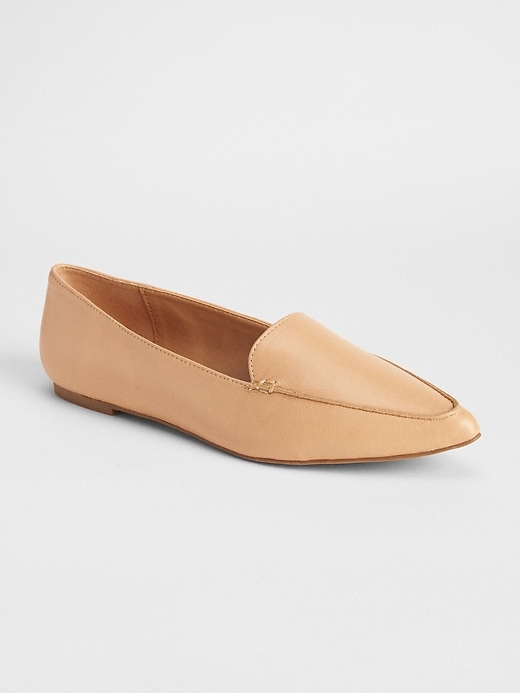 Image number 1 showing, Leather pointed loafers