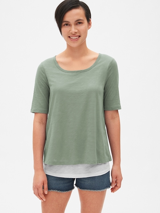 Image number 8 showing, Maternity Double-Layer Nursing T-Shirt