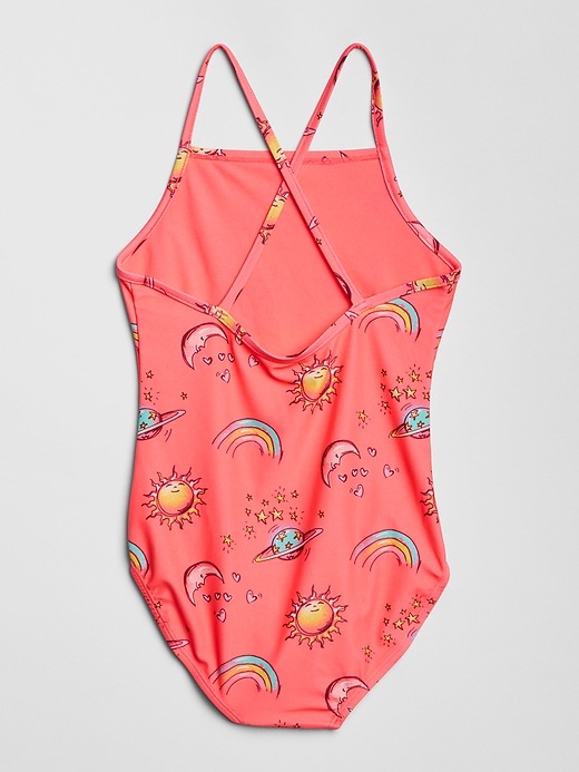 Image number 2 showing, Kids Print Strappy Swim One-Piece