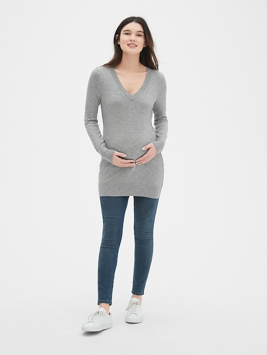 Image number 3 showing, Maternity True Soft V-Neck Pullover Sweater
