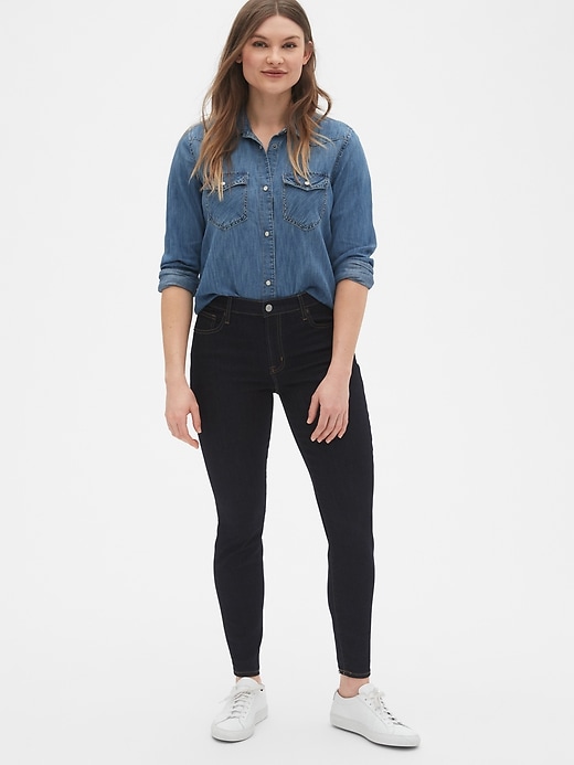Image number 7 showing, Mid Rise True Skinny Jeans