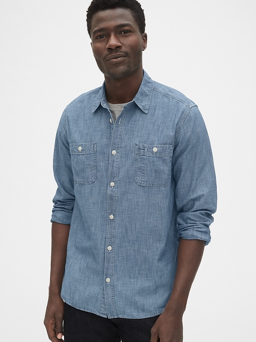 Image number 1 showing, Icon Chambray Worker Shirt