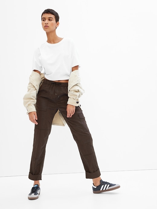Image number 1 showing, Nylon Pull-On Cargo Pants