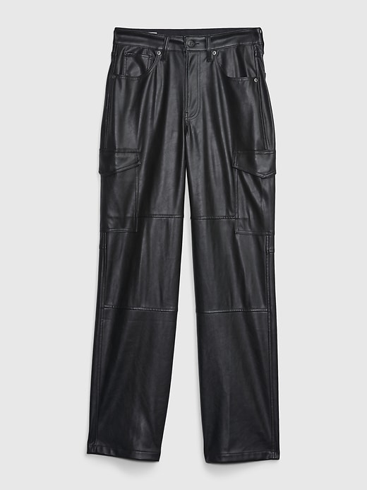 Image number 6 showing, High Rise '90s Loose Vegan Leather Cargo Pants
