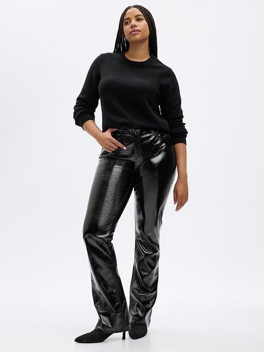 Image number 4 showing, Mid Rise Vegan Patent Leather Baby Boot Pants