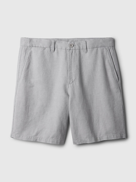 Image number 5 showing, 8" Linen-Cotton Shorts