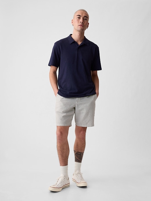 Image number 7 showing, 8" Linen-Cotton Shorts