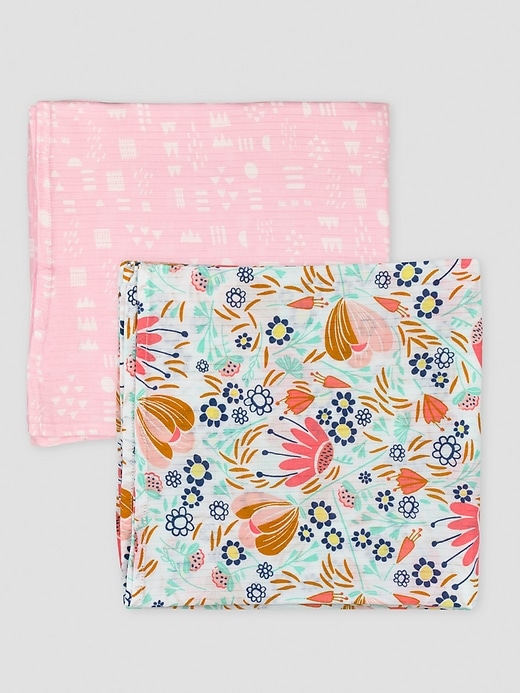 Image number 4 showing, Honest Baby Clothing Two Pack Organic Cotton Swaddle Blankets