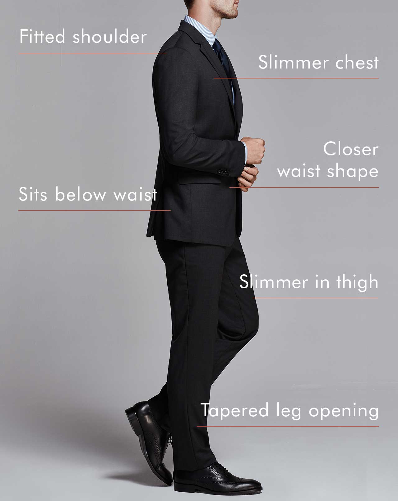 slim suit back