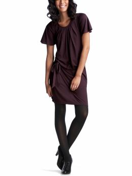 Women: Pleated belt dress - vineyard