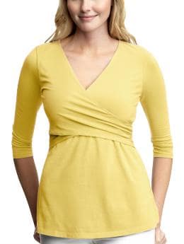GapMaternity: New crossover long sleeved nursing top - creamy yellow
