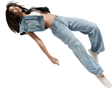 denim floating lady