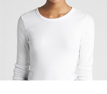 white undershirt long sleeve
