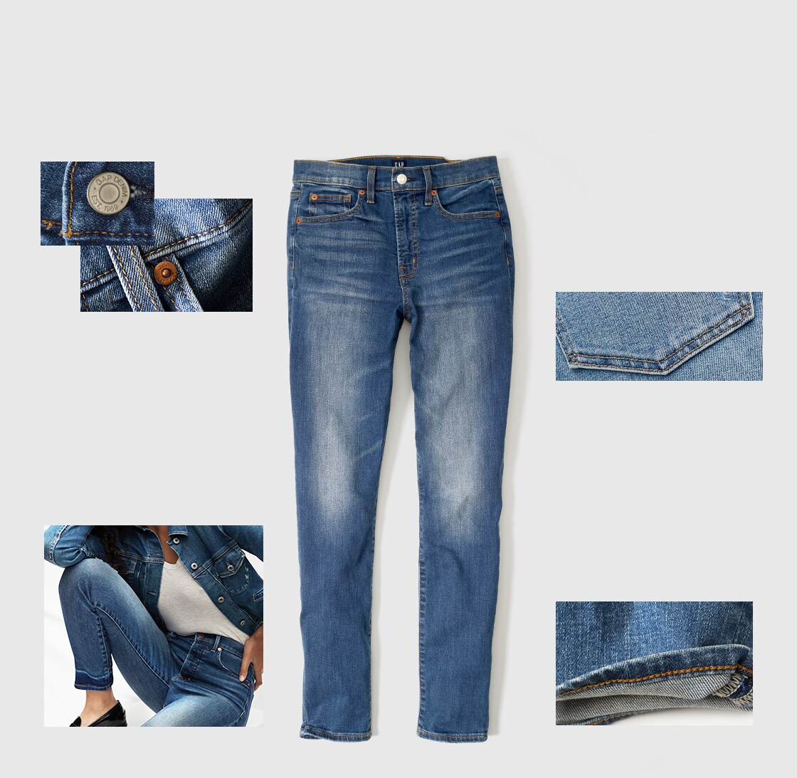 Anatomy of a Gap Jean. Designed to get better with every wear.