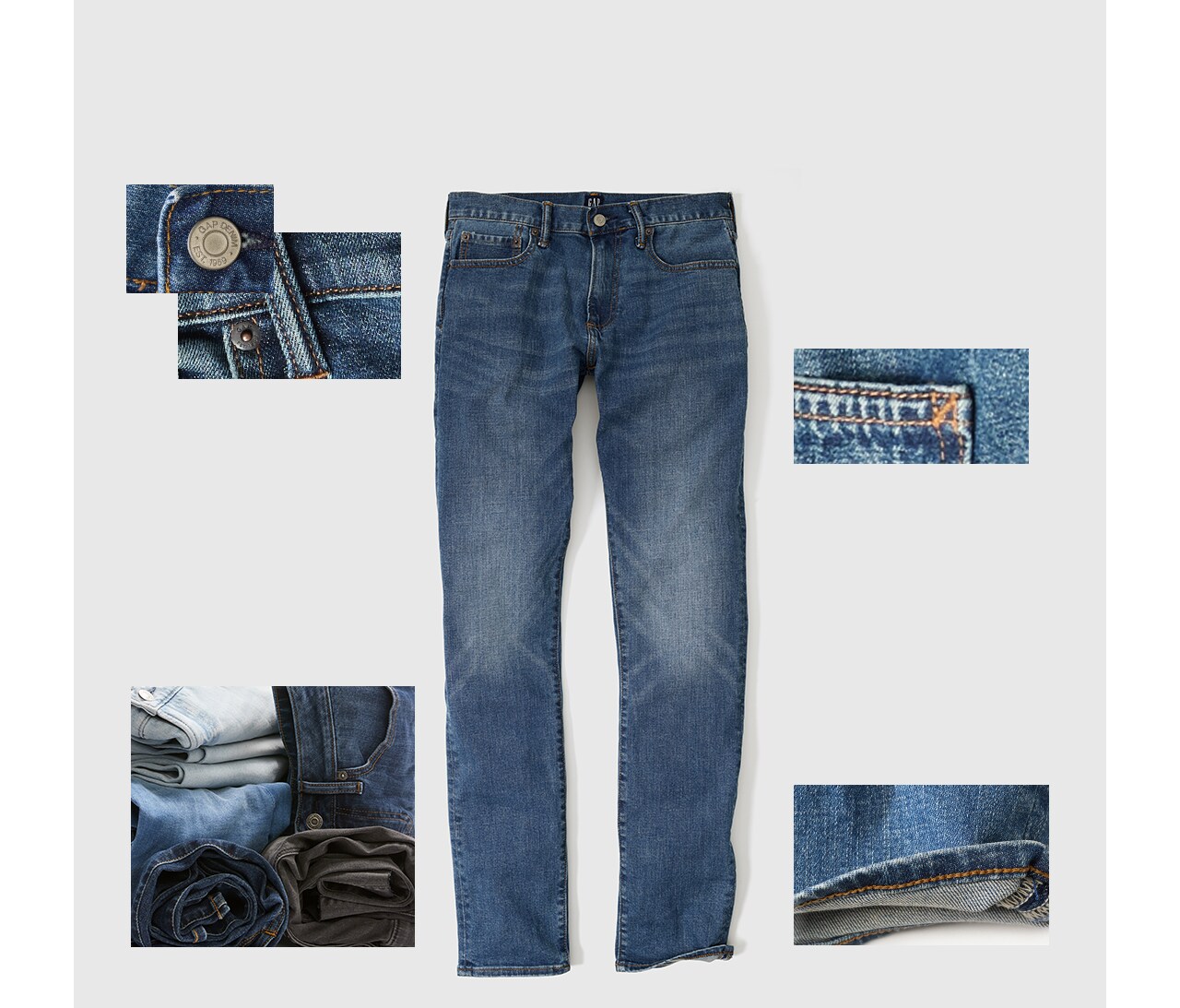 Anatomy of a Gap Jean. Designed to get better with every wear.