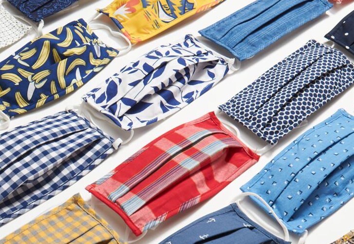 Colorful masks laid out