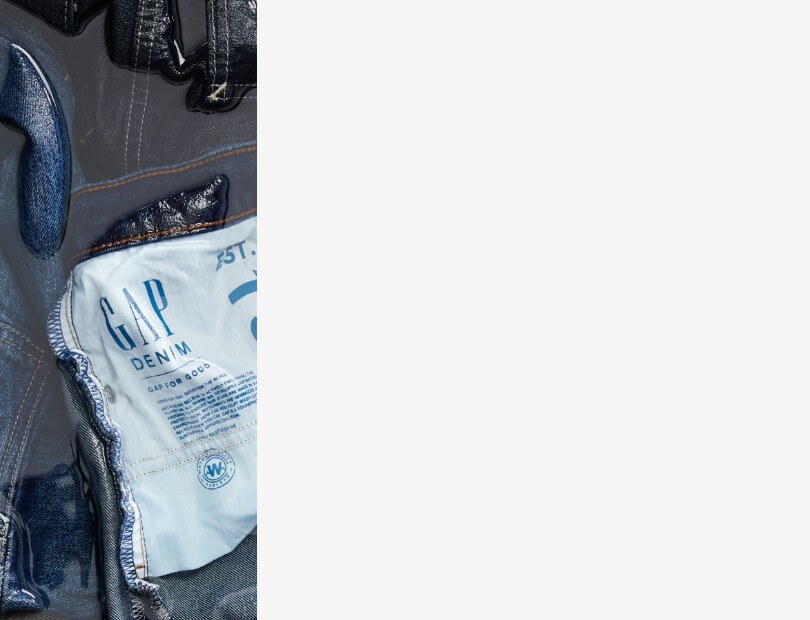 Gap Denim soaking with label exposed