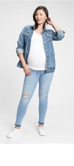 27 Gap Demi Panel Long & Lean Maternity Jeans sizes 24 B187 28 26 