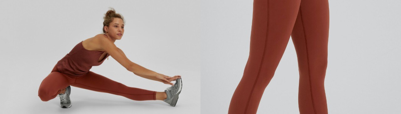 Soft, breathable, high performance interlock fabric with max coverage. Perfect for the mat or your next 5K.