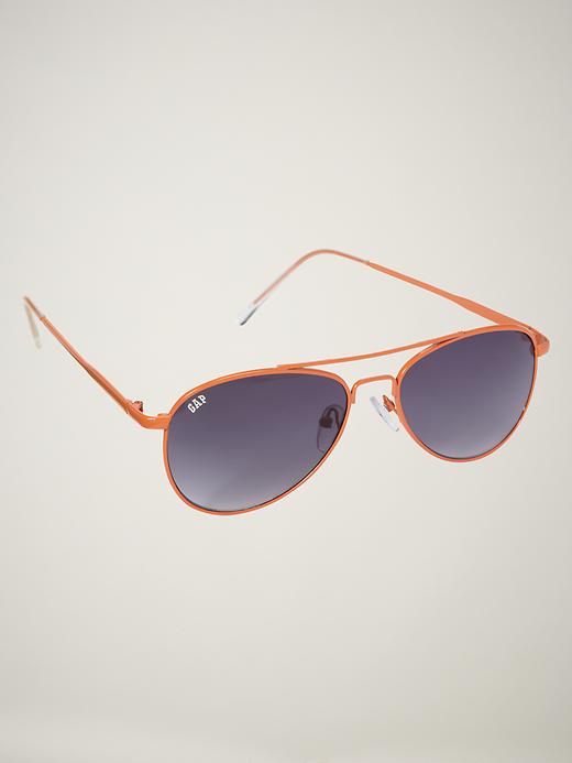 1 of 8 showing, with the color fresh orange of product Aviator sunglasses