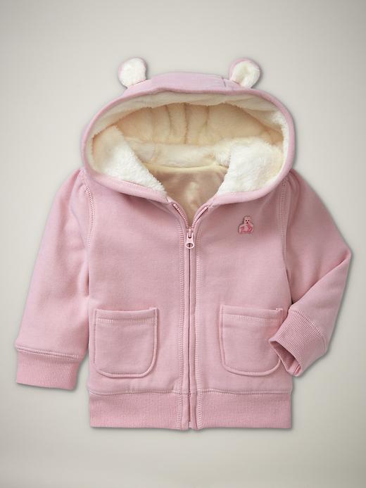 1 of 8 showing, with the color pure pink of product Favorite bear hoodie