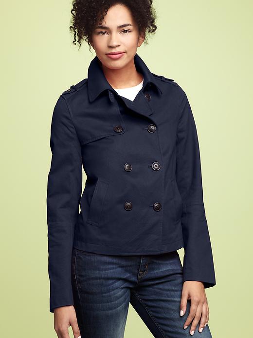 1 of 8 showing, with the color blue galaxy of product Cropped peacoat