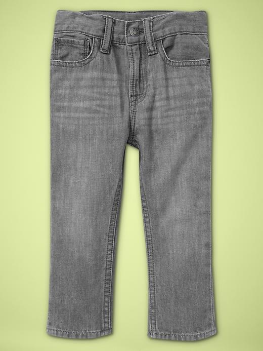 View large product image 1 of 1. Lightweight straight jeans (gray wash)