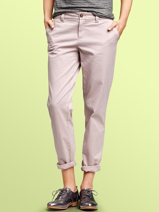Broken in straight khakis