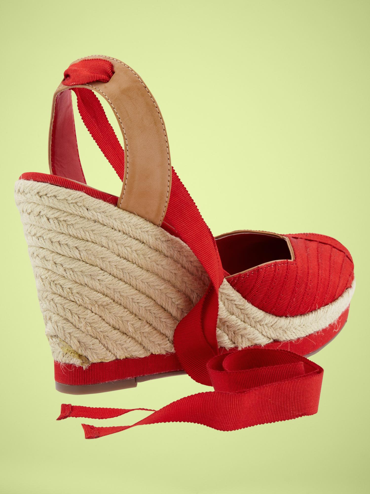 Женские балетки Gap Grosgrain ribbon wedge espadrilles, цвет: Оранжевый — фото 3