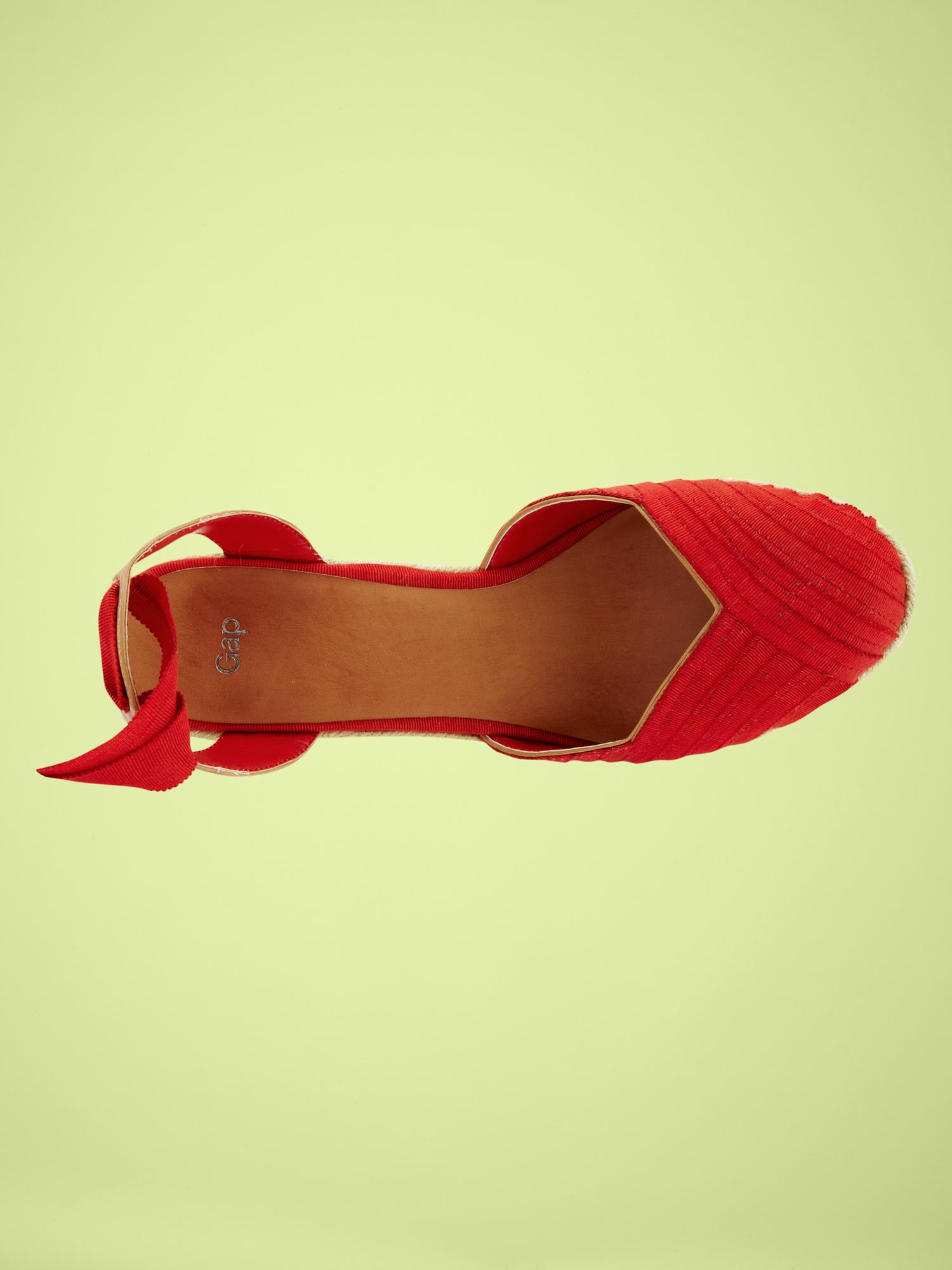 Женские балетки Gap Grosgrain ribbon wedge espadrilles, цвет: Оранжевый — фото 2