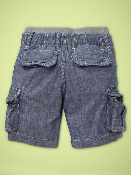 2 of 8 showing, with the color denim of product Chambray cargo shorts