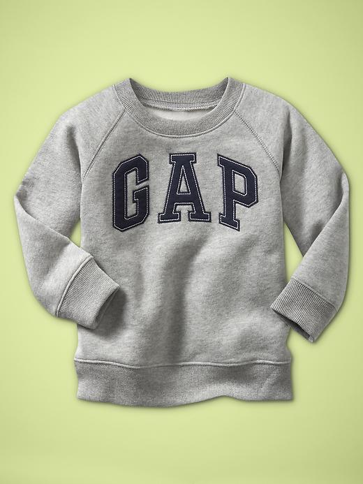 1 of 8 showing, with the color light heather gray of product Arch logo pullover