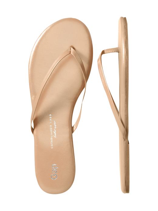 1 of 8 showing, with the color sand of product Leather flip flops