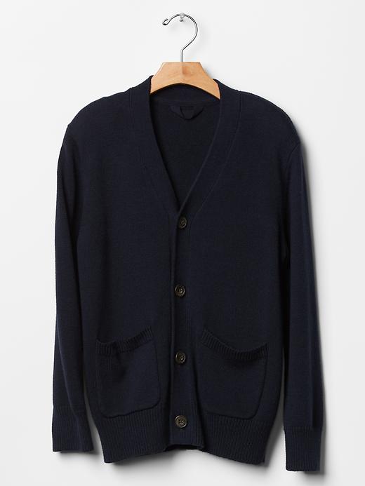 1 of 8 showing, with the color blue galaxy of product V-neck cardigan