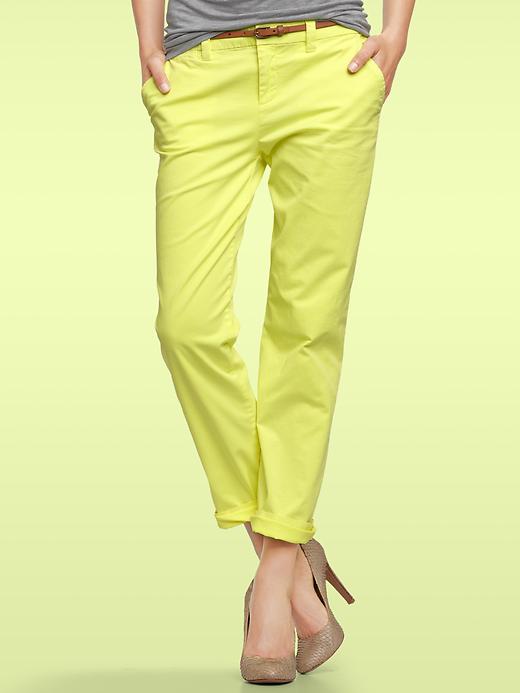 1 of 8 showing, with the color bright lemon meringue of product Neon broken-in straight khakis