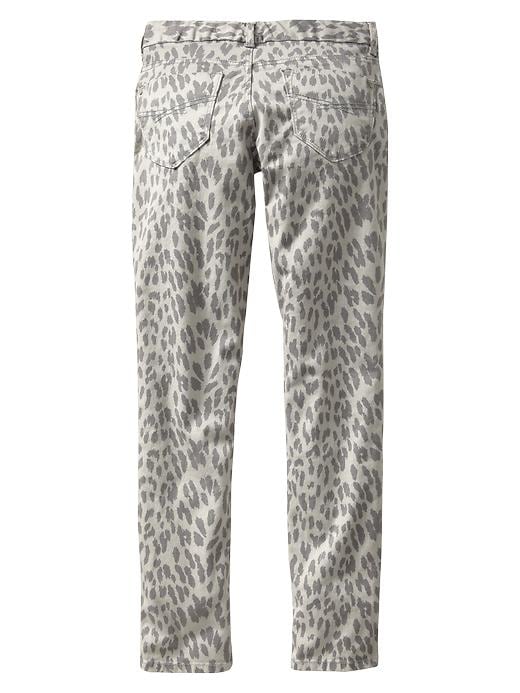 2 of 8 showing, with the color gray of product Kids Leopard Print Super Skinny Jeans with Fantastiflex