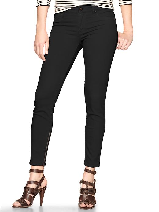 1 of 8 showing, with the color black of product 1969 ankle zip legging jeans