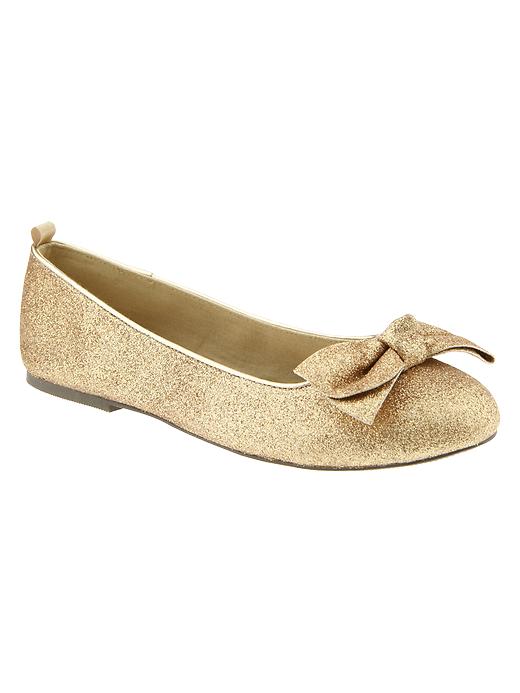1 of 8 showing, with the color gold of product Sparkle bow ballet flats