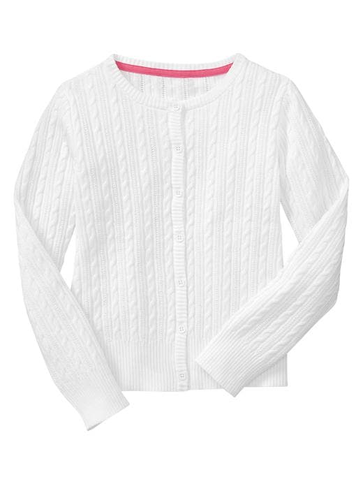1 of 8 showing, with the color white of product Cable knit cardigan