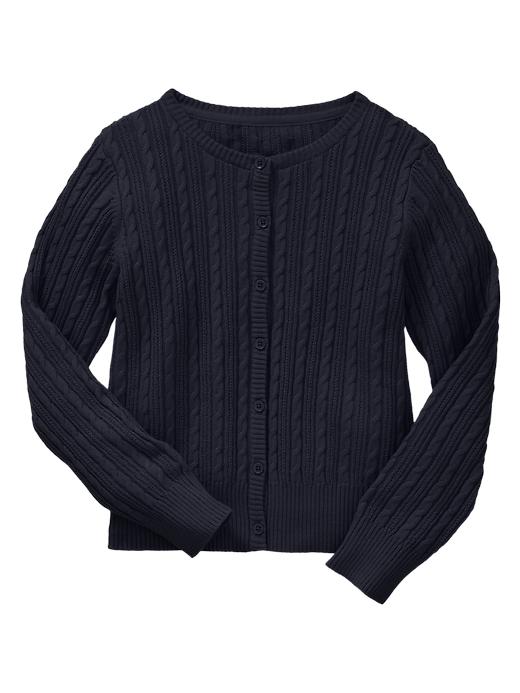 1 of 8 showing, with the color true navy of product Cable knit cardigan