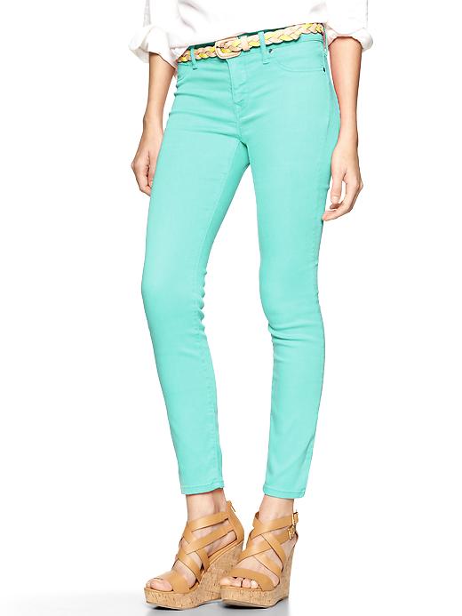 1 of 8 showing, with the color aqua glaze of product 1969 cropped legging jeans