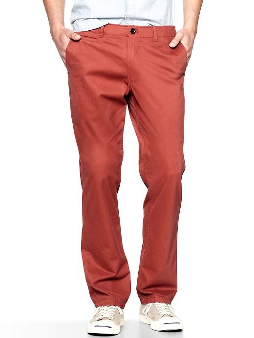 1 of 8 showing, with the color chimney red of product Lived-in slim khaki